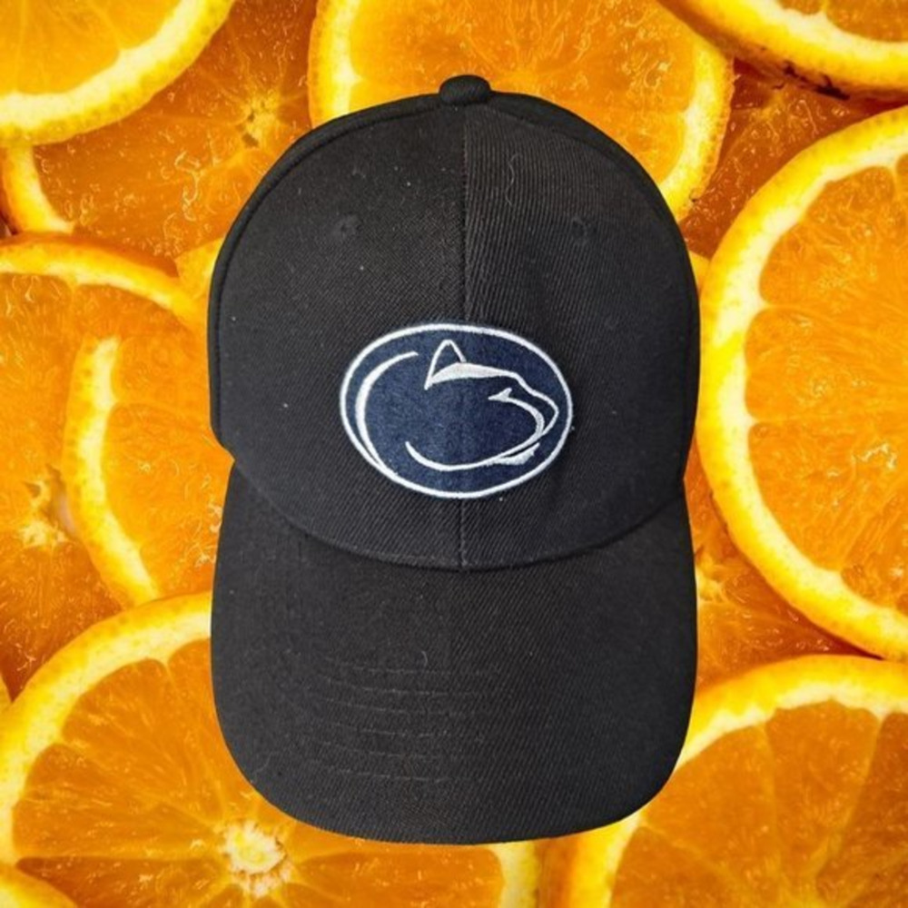 Penn State Black with Logo on Front Adjustable‎ Hat